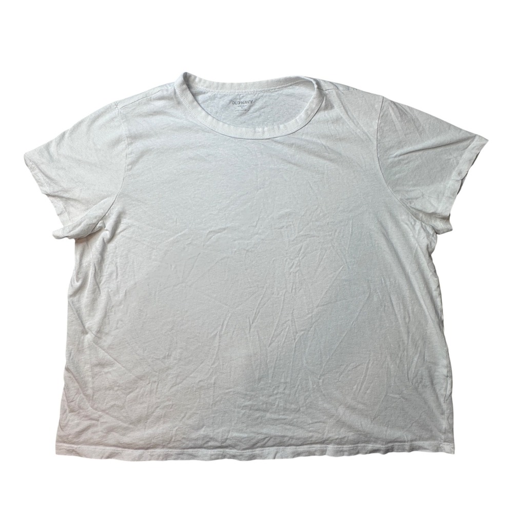 Old Navy T-Shirt‎ Womens XL White Everywear Crew Neck Short Slv Cotton 544338-09